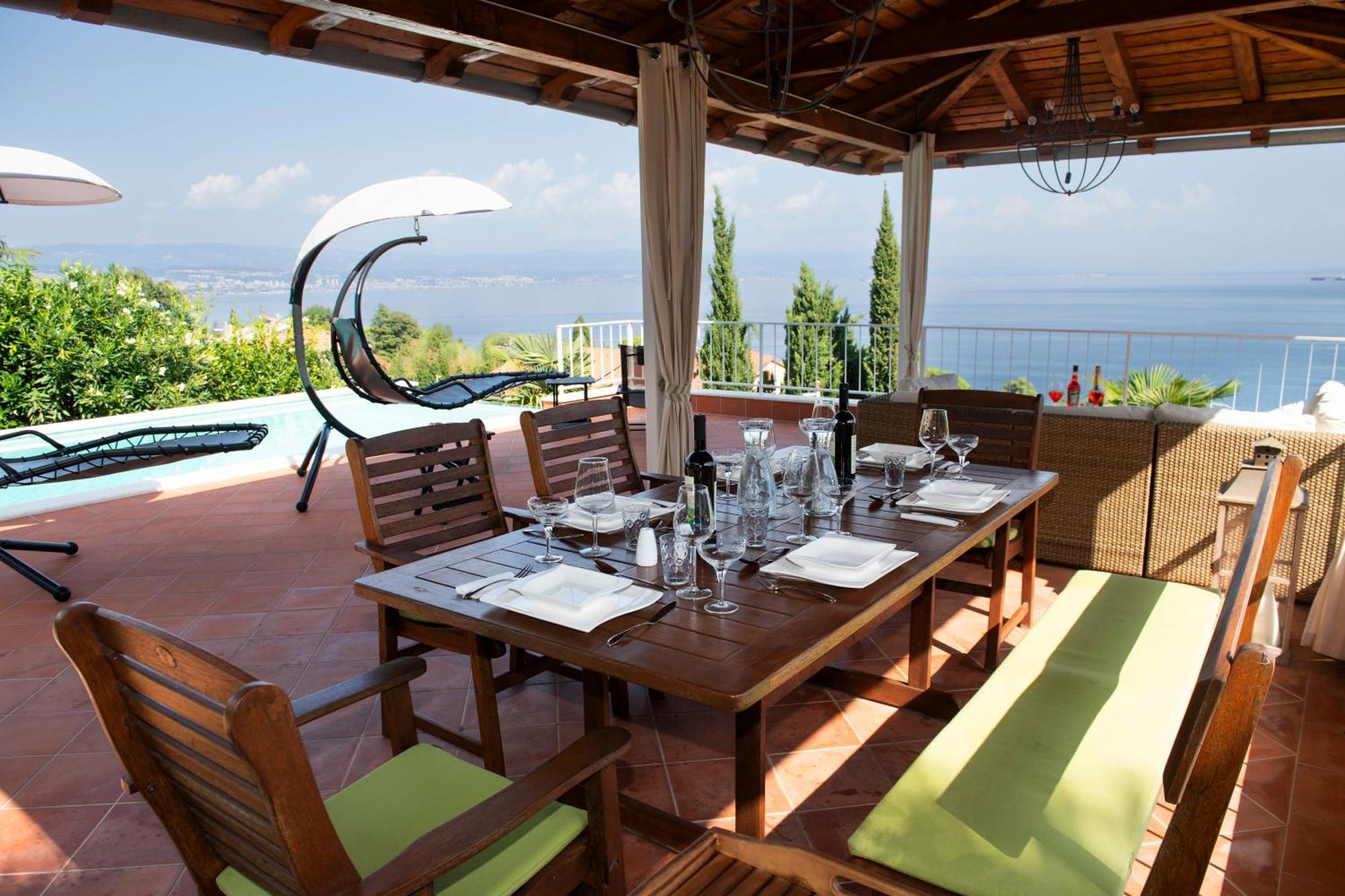 Villa Lovran - 150M To The Beach - Infinity Pool - Incredible Sea View - Fitness Room Exterior foto