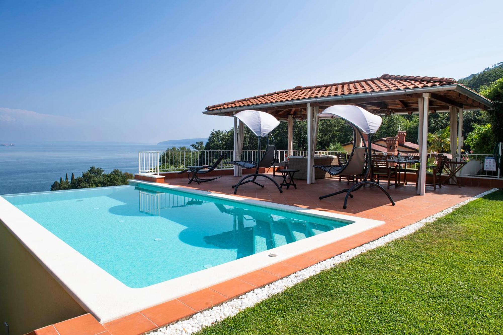 Villa Lovran - 150M To The Beach - Infinity Pool - Incredible Sea View - Fitnessraum Exterior foto