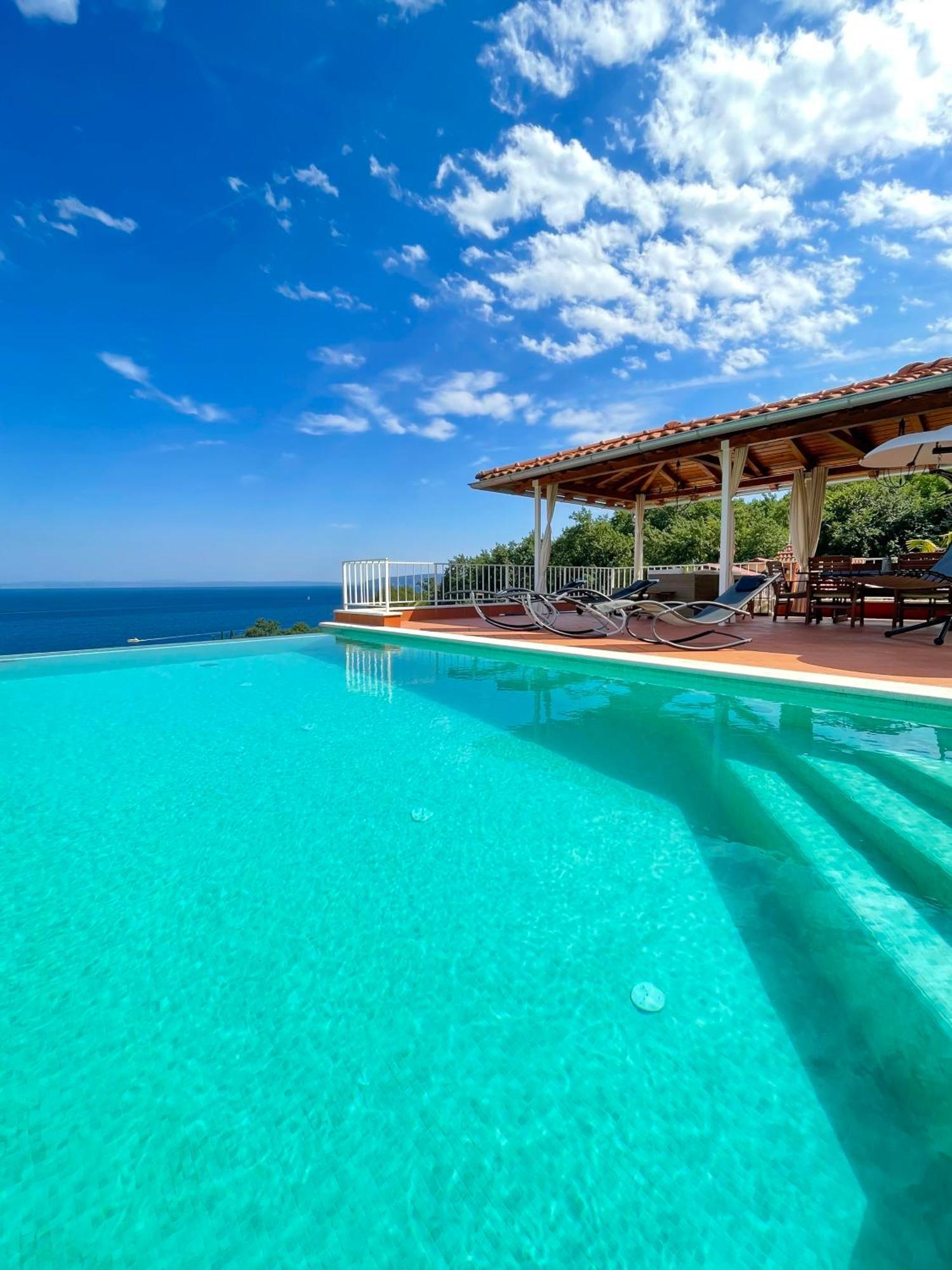 Villa Lovran - 150M To The Beach - Infinity Pool - Incredible Sea View - Fitness Room Exterior foto